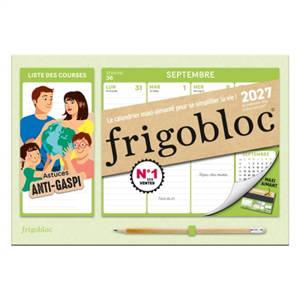 Mini Frigobloc Hebdomadaire Anti-gaspi 2027 : Calendrier familial (de sept. 2026 à déc. 2027)