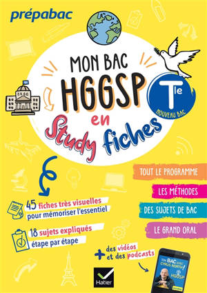 Mon bac HGGSP en study fiches, terminale : fiches visuelles et quiz pour réussir le bac : bac 2027