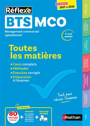 BTS MCO management commercial opérationnel, 1re et 2e années : toutes les matières : examens 2027 et 2028