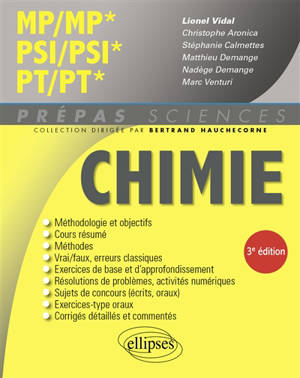 Chimie MP, MP*, PSI, PSI*, PT, PT*