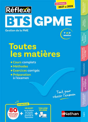 BTS GPME gestion de la PME, 1re et 2e années : toutes les matières : examens 2027 et 2028