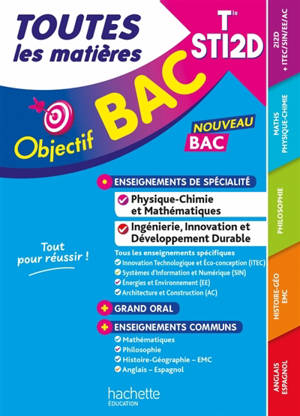 Toutes les matières terminale STI2D : nouveau bac