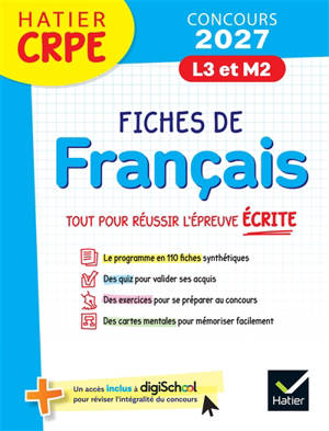 Français : épreuve écrite d'admissibilité : CRPE concours 2027 L3, M2