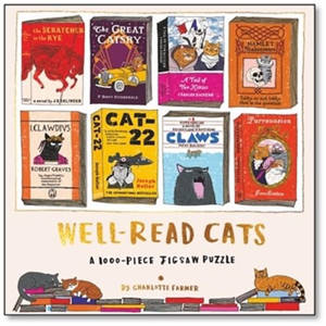 Well-Read Cats A 1000-piece jigsaw puzzle, reimagining eight literary classics with a unique feline spin