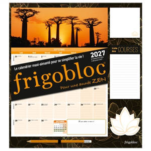 Frigobloc Mensuel Année zen 2027 : Calendrier organiseur familial (de sept. 2026 à déc. 2027)