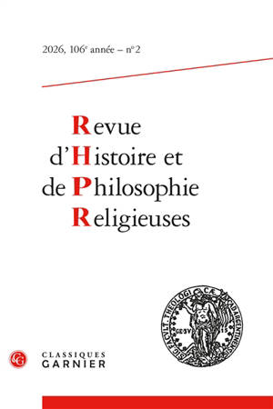 Revue d'histoire et de philosophie religieuses, n° 2 (2026)
