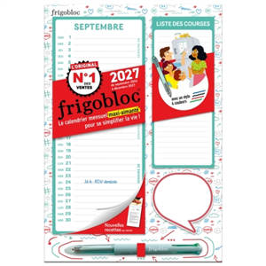 Mini Frigobloc Mensuel 4 couleurs 2027 : Calendrier organiseur familial (de sept. 2026 à déc. 2027)