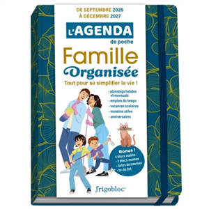 L'agenda de poche 2027 de la famille organisée : bleu (de sept. 2026 à déc. 2027)