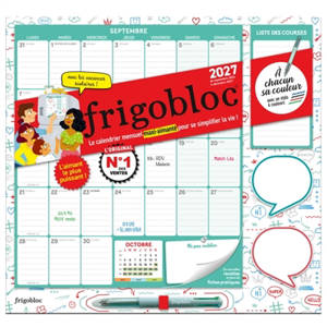 Frigobloc Mensuel 4 couleurs 2027 : Calendrier organiseur familial (de sept. 2026 à déc. 2027)
