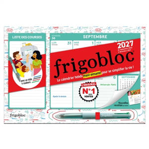 Mini Frigobloc Hebdomadaire 4 couleurs 2027 : Calendrier familial (de sept. 2026 à déc. 2027)