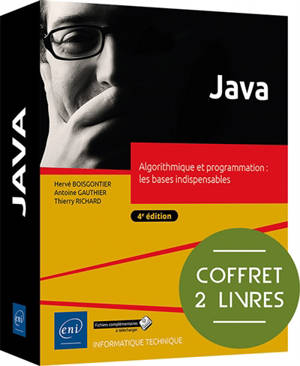 Java : algorithmique et programmation, les bases indispensables : coffret 2 livres