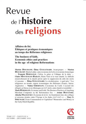Revue de l'histoire des religions, n° 4 (2019). Appropriations monothéistes de figures païennes. Monotheistic appropriations of pagan figures