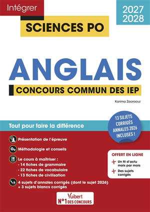 Anglais : concours commun des IEP, 2027-2028