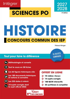 Histoire : concours commun des IEP, 2027-2028