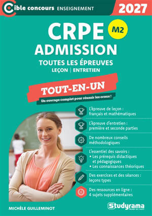CRPE admission M2, toutes les épreuves : leçon, entretien, tout-en-un : 2027