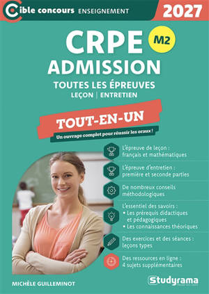 CRPE admission M2, toutes les épreuves : leçon, entretien, tout-en-un : 2027