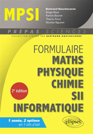 Formulaire MPSI : maths, physique, chimie, SII, informatique