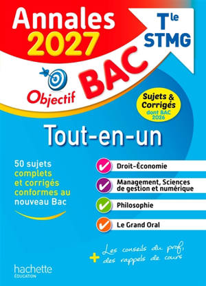 Tout-en-un terminale STMG : annales 2027, sujets & corrigés