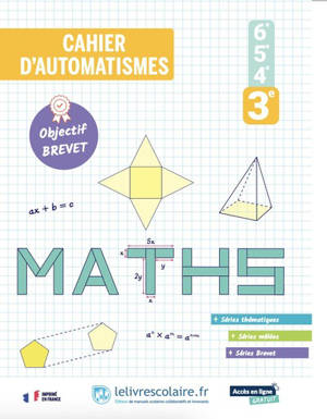 Cahier d'automatismes maths 3e