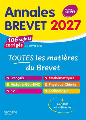 Tout-en-un, toutes les matières du brevet : annales brevet 2027, sujets et corrigés