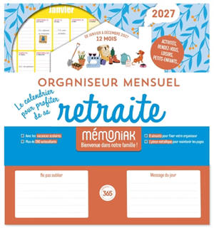 Organiseur mensuel 2027 : le calendrier pour profiter de sa retraite : de janvier à décembre 2027, 12 mois
