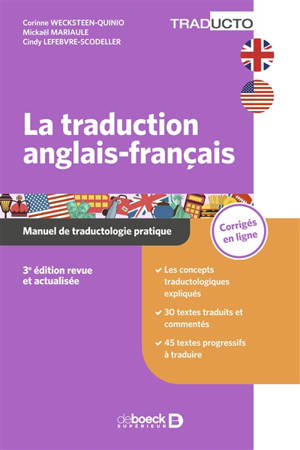 La traduction anglais-français : manuel de traductologie pratique