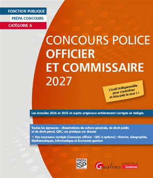 Concours police, officier et commissaire 2027 : catégorie A