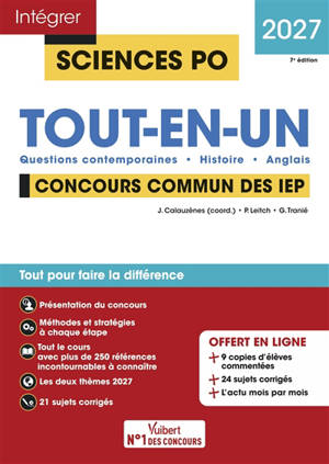 Tout-en-un, concours commun des IEP 2027 : questions contemporaines, histoire, anglais