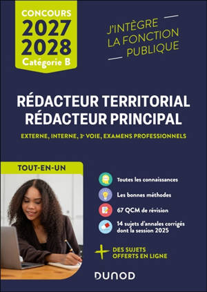 Rédacteur territorial, rédacteur principal, catégorie B, concours 2027-2028 : externe, interne, 3e voie, examens professionnels : tout-en-un
