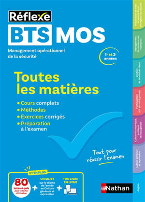 BTS MOS, management opérationnel de la sécurité, 1re et 2e années : toutes les matières