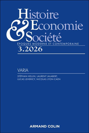 Histoire, économie & société, n° 3 (2026)