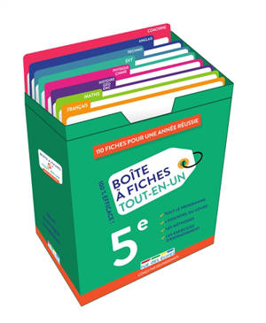 Boîte à fiches tout-en-un 5e : 110 fiches pour une année réussie : 100 % efficace !