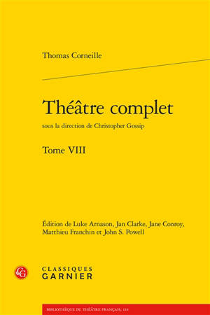 Théâtre complet. Vol. 8
