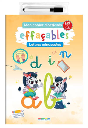 Mon cahier d'activités effaçables, MS, GS : lettres minuscules