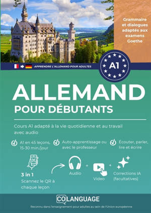Apprendre l'allemand pour débutants : Cours A1 adapté à la vie quotidienne et au travail avec : audio - Apprendre allemand A1 avec des dialogues, grammaire, audio et exercices. Préparation...