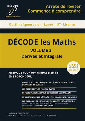 DECODE les MATHS : La Dérivée et l'Intégrale Vol. 3
