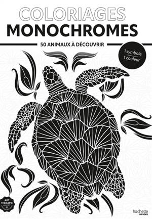 Coloriages monochromes : 50 animaux à découvrir
