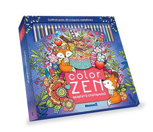 Color Zen : Moments gourmands : Coffret avec 20 crayons métallisés