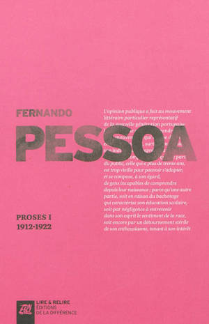 Proses publiées du vivant de l'auteur. Vol. 1. 1912-1922