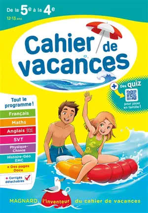 Cahier de vacances de la 5e à la 4e, 12-13 ans : tout le programme !