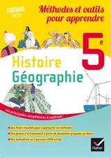 Histoire géographie 5e : méthodes et outils pour apprendre : nouveaux programmes 2016