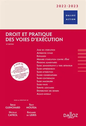 Droit et pratique des voies d'exécution : 2022-2023