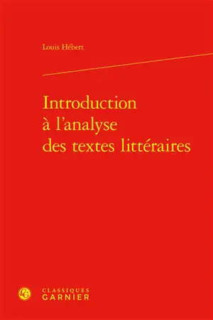 Introduction à l'analyse des textes littéraires