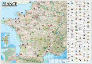 Carte murale de France : attractions touristiques (avec barres)