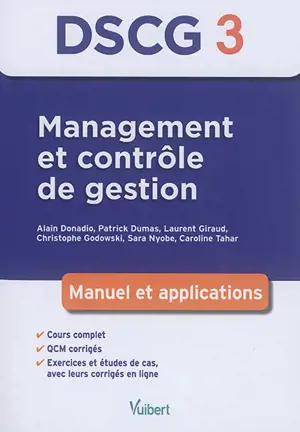 Management et contrôle de gestion, DSCG 3 : manuel et applications