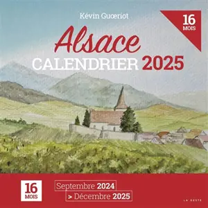 Alsace : calendrier 2025 : 16 mois, septembre 2024-décembre 2025