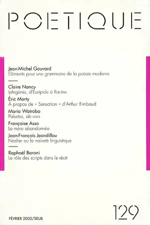 Poétique, n° 129