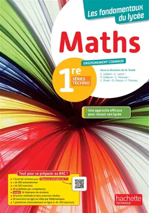 Maths 1re séries techno, enseignement commun