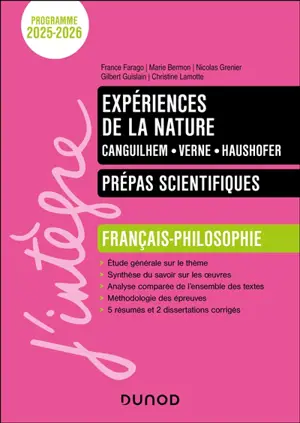 Expériences de la nature, Canguilhem, Verne, Haushofer : prépas scientifiques, français, philosophie : programme 2025-2026
