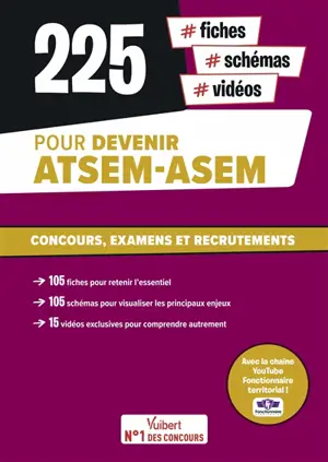 225 fiches, schémas, vidéos pour devenir ATSEM, ASEM : concours, examens et recrutements